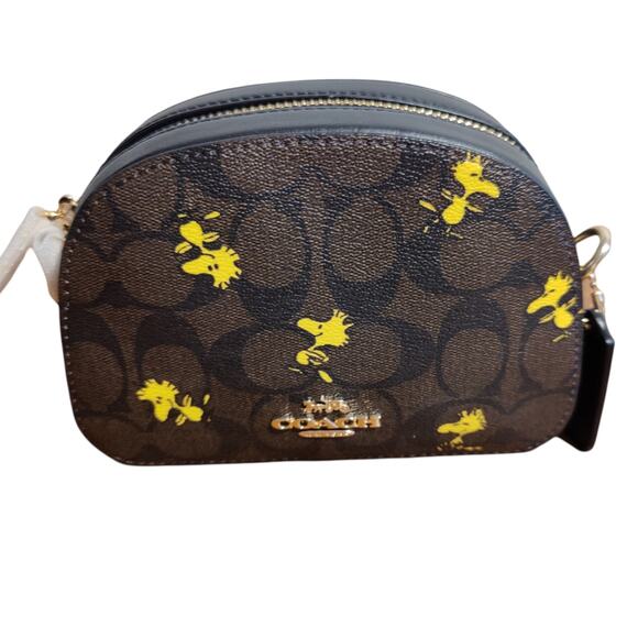 Limited Ed Coach X Peanuts Mini Serena Crossbody Signature Canvas w/ Woodstock - Picture 6 of 11